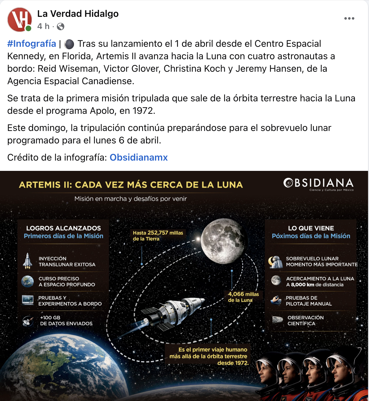 Artemis II: Cada vez más cerca de la luna